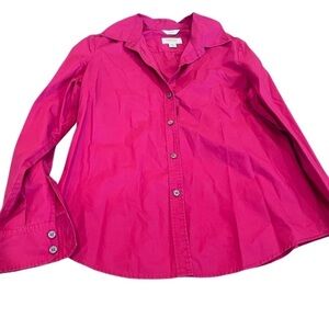 Talbots petite stretch button down blouse. Hot pink and pretty!!! Size 10